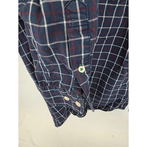 Tommy Hilfiger Mens Blue Checkered Medium XS Button Down Dress Shirt Classic Fit - Picture 5 of 8